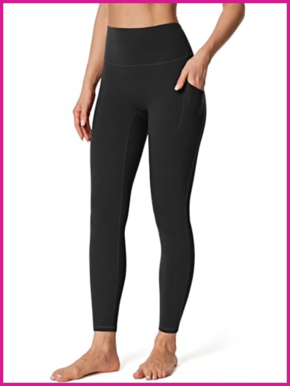 Buttery Soft No Front Seam High Waist Leggings with Pockets Tummy Control